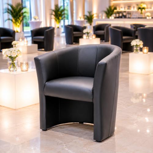 Club Fotel – Elegáns Fekete Lounge Fotel Rendezvényekre Club Fotel – Elegáns Fekete Lounge Fotel Rendezvényekre